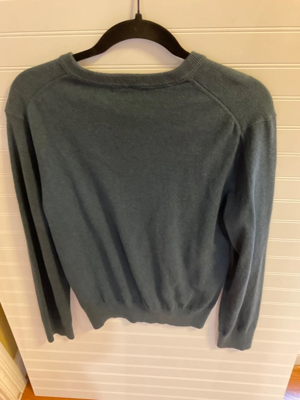 Banana Republic Mens M Cotton Cashmere V NEck Sweater Charcoal Gray